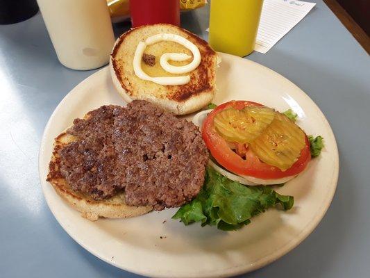 Hamburger and fixings.