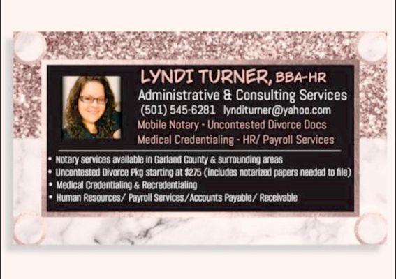 Lyndi Turner- Notary/ Admin & HR Consulting