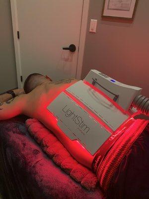 LED Light therapy treating Back Pain