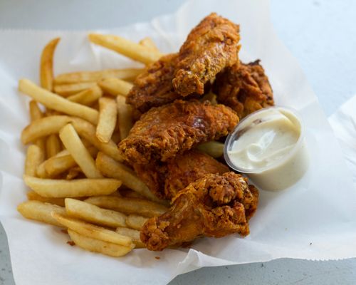 Party wings and fries