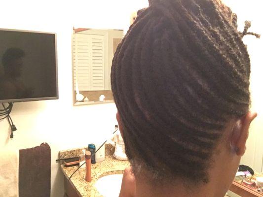 Done by Octavia at the Temple Hills location in 2016. Photo taken after 2 days. I do wrap my hair every night.  Do not book with Octavia