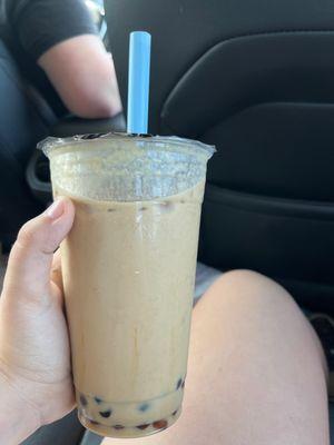 Cinnamon Bun milk tea with tapioca bubbles