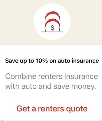 If you rent and have an auto, insure both and get a great discount!  Call us 561-333-6771 to combine and save!!