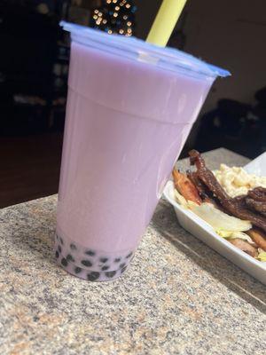 Taro Milk Tea with boba