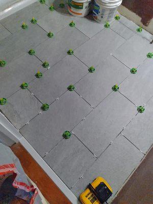 Tile floor install