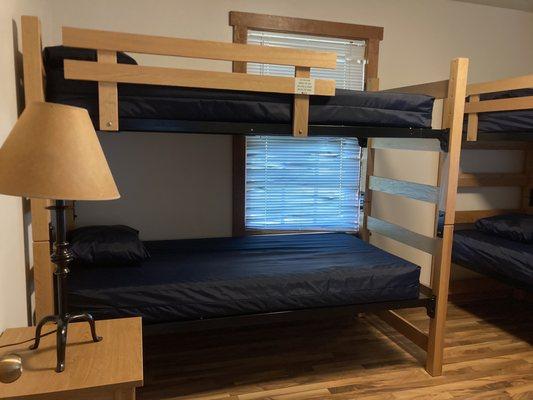 Cabin 2 - bedroom with two sets of bunk beds