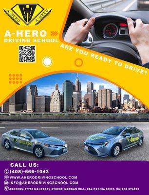 A-HERO DRIVING SCHOOL 
Serving All BayArea.