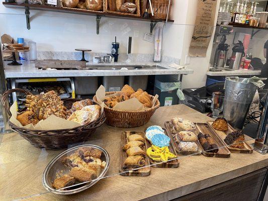 Pastries and cookies for sale inside Costeaux - Petaluma.