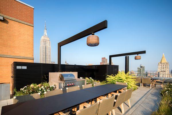 Enjoy outdoor dining with stunning city views