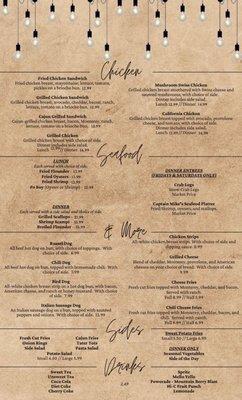 Lunch and Dinner menu