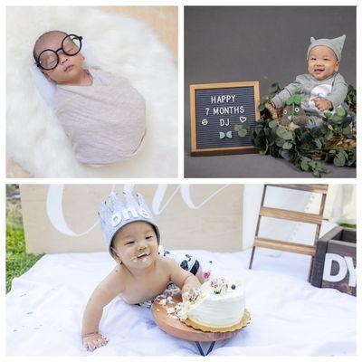 Milestone package, newborn, 7 months, 12 months