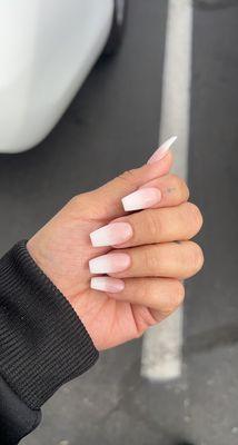 Pink and white Dip Nails!