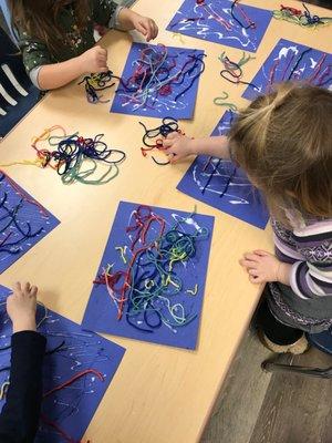 Afternoon art class - working with fibers