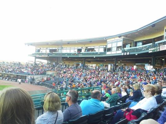 View of seats behind 1st base line