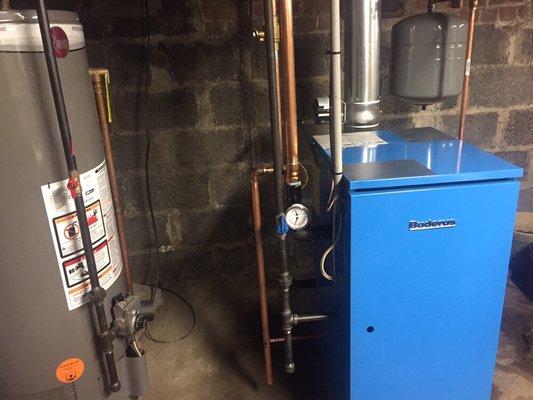 Replacement boiler install. Boiler made by Buderus