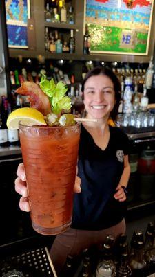 Our delish 'Backyard Mary' deluxe bloody mary made with locally sourced mix!