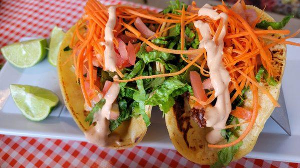 Fried Halibut tacos