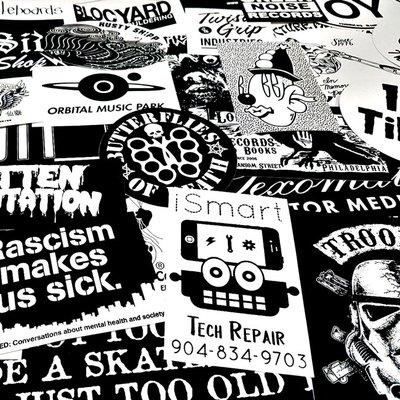 BLACK & WHITE STICKERS: Get a stack of 250 for as little as $18 BUCKS!!