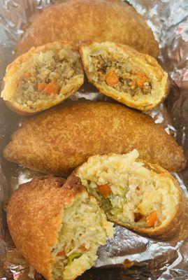 Filipino Empanada with chicken and beef fillings