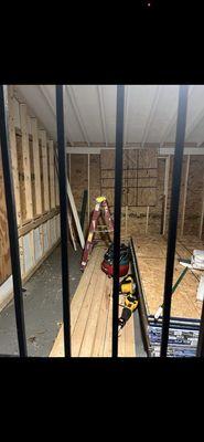 Sunroom being transformed into an additional room