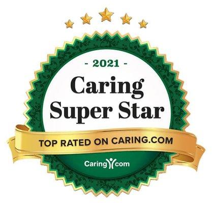 Five years in a row caring star award was given to Right at Home Orlando for providing excellent service