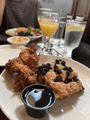 French toast casserole, Side of Fried chicken and Friends mimosa