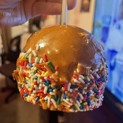 Sprinkled caramel apple