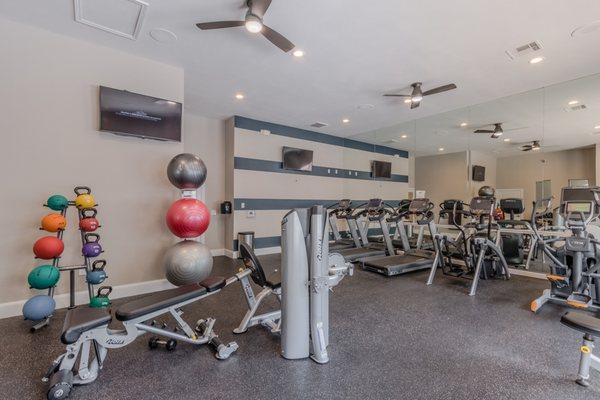 Fitness center with professional equipment.