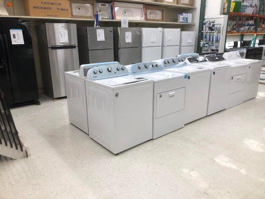 We stock appliances from Whirlpool, Maytag, and Amana.