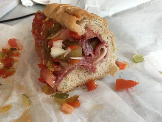 Love the pickle/tomato/onion/pepper chutney..perfect on this Italian sub!