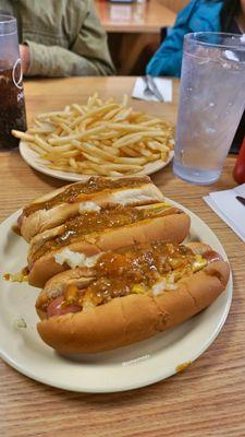 Coney dogs and Fries.  How can you go wrong?