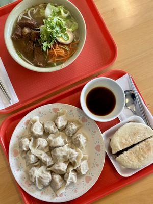 101. Noodles with Braised Beef Soup ($9.99), 607. Dumplings ($10.99), 604. Stewed Pork Bun ($5.99)