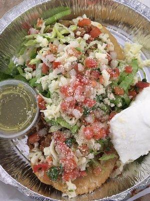 Shredded beef huarache--very traditional dish all made by the most lovely people