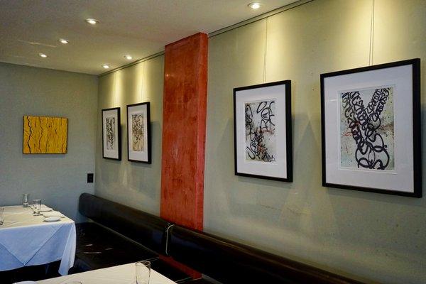 Custom Prints by Katrina Revenaugh framed for Art & Artful Food at Michael Smith.