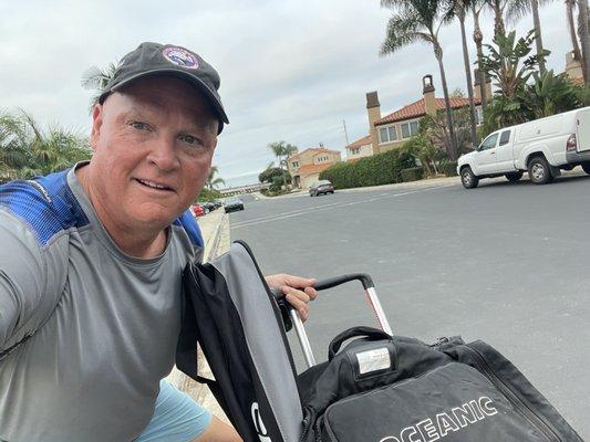 Craig packing car for the trip to LaJolla