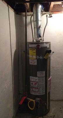 Due to the installation screw-up, this water heater vented dangerous gas throughout the house. Hence the red tag.