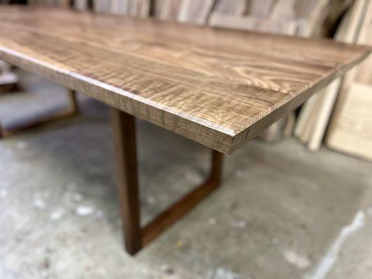 Diamond Edge Walnut Dining Table