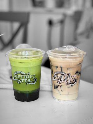 Green Thai Milk Tea & Iced Grass Jelly @whaevaeats