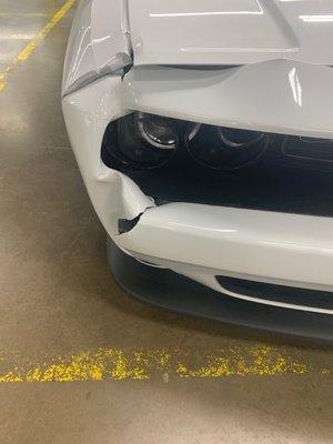 Damage from the collision center