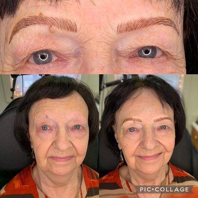 Brows give a more youthful look - see the difference? Amazing!!