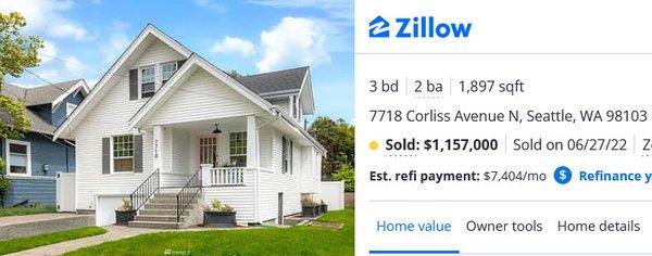 Zillow screen grab...