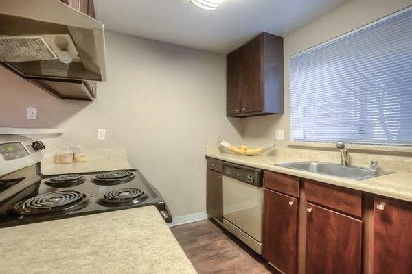 Kitchen at Hangar 128 Apartments