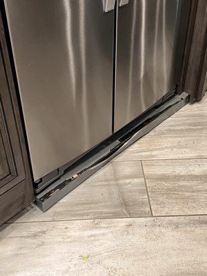 Broke refrigerator tray after this location secured my fridge second time!