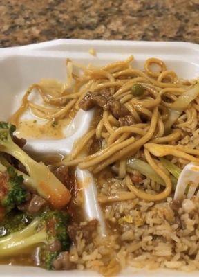 Beef and Shrimp With Broccoli Chow mein  Fried rice