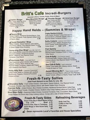 For some reason I just took a picture of one page of the menu