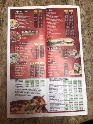 Awesome place! Here's an updated menu. Great prices for delicious food. I've never been disappointed with the food.