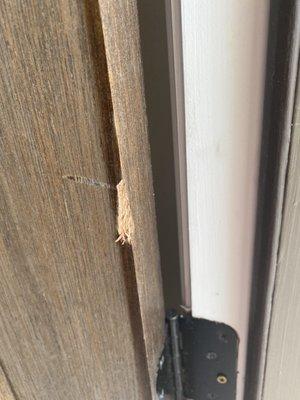 Damage to our front door.