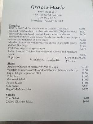 Everyday Menu