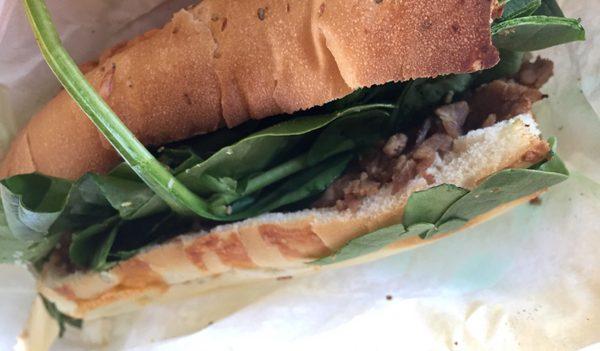 Steak & Cheese, with a naughty spinach sticking out its tongue