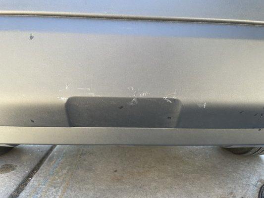 My bumper after the car wash.